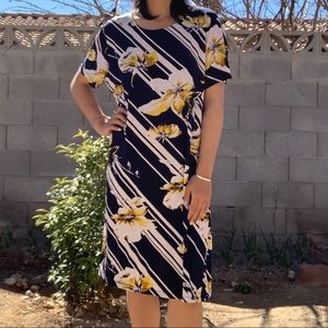 Casual breezy floral shirt dress